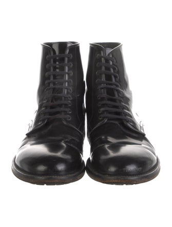 Sandro Patent Leather Lace-Up Boots