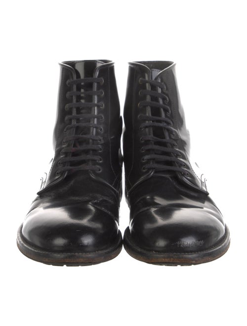 Sandro Patent Leather Lace-Up Boots
