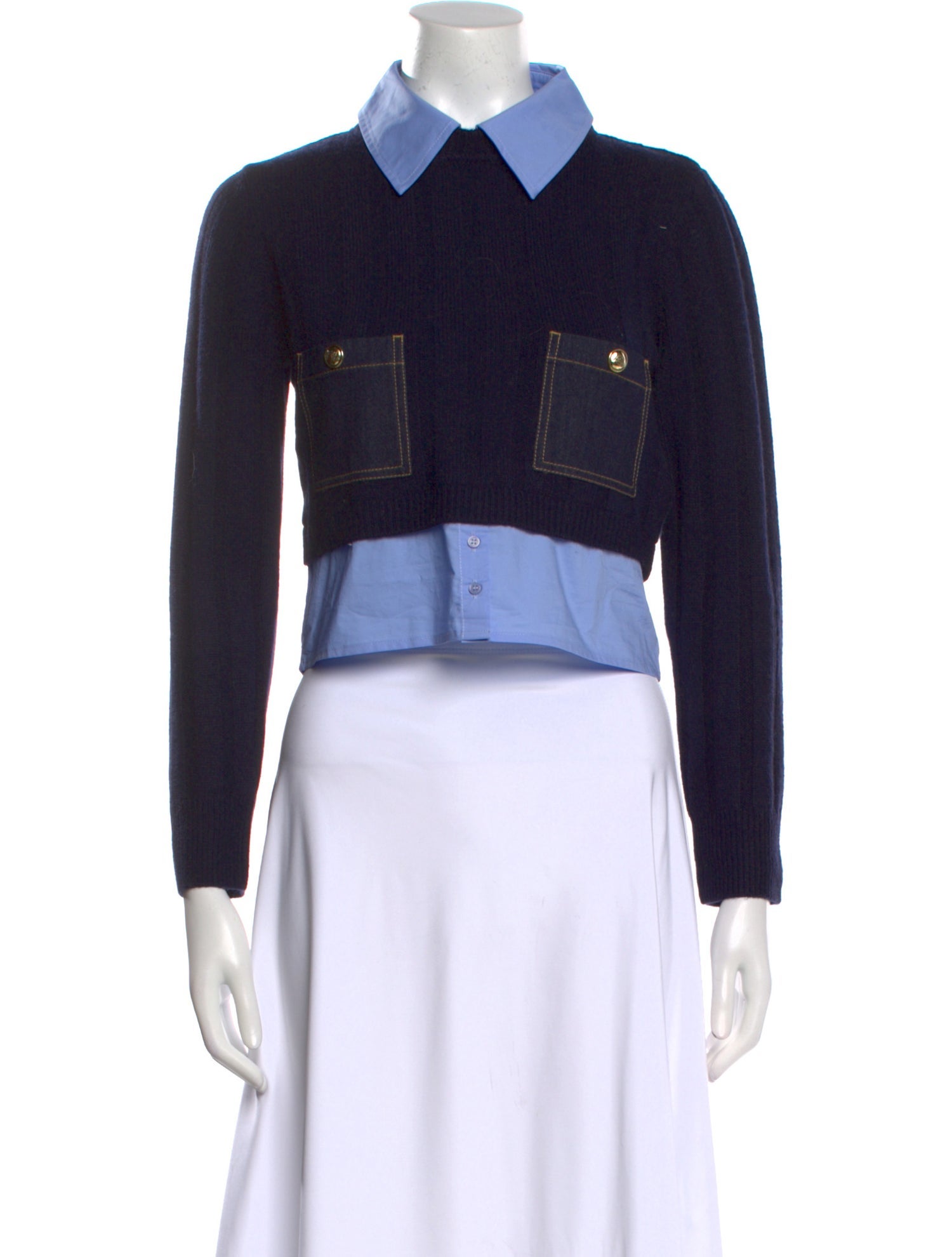 Sandro Wool Colorblock Pattern Sweater