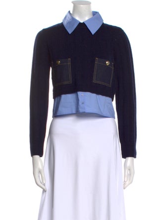 Sandro Wool Colorblock Pattern Sweater