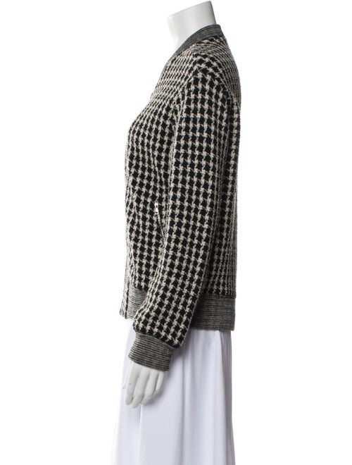 Sandro Wool Plaid Print Bomber Jacket
