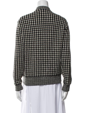 Sandro Wool Plaid Print Bomber Jacket