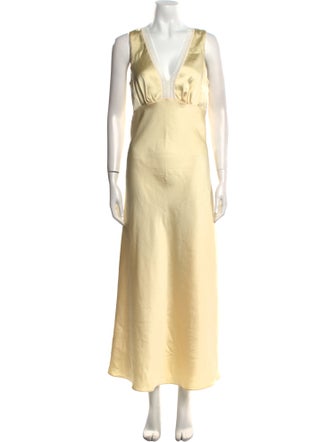 Sandro V-Neck Long Dress