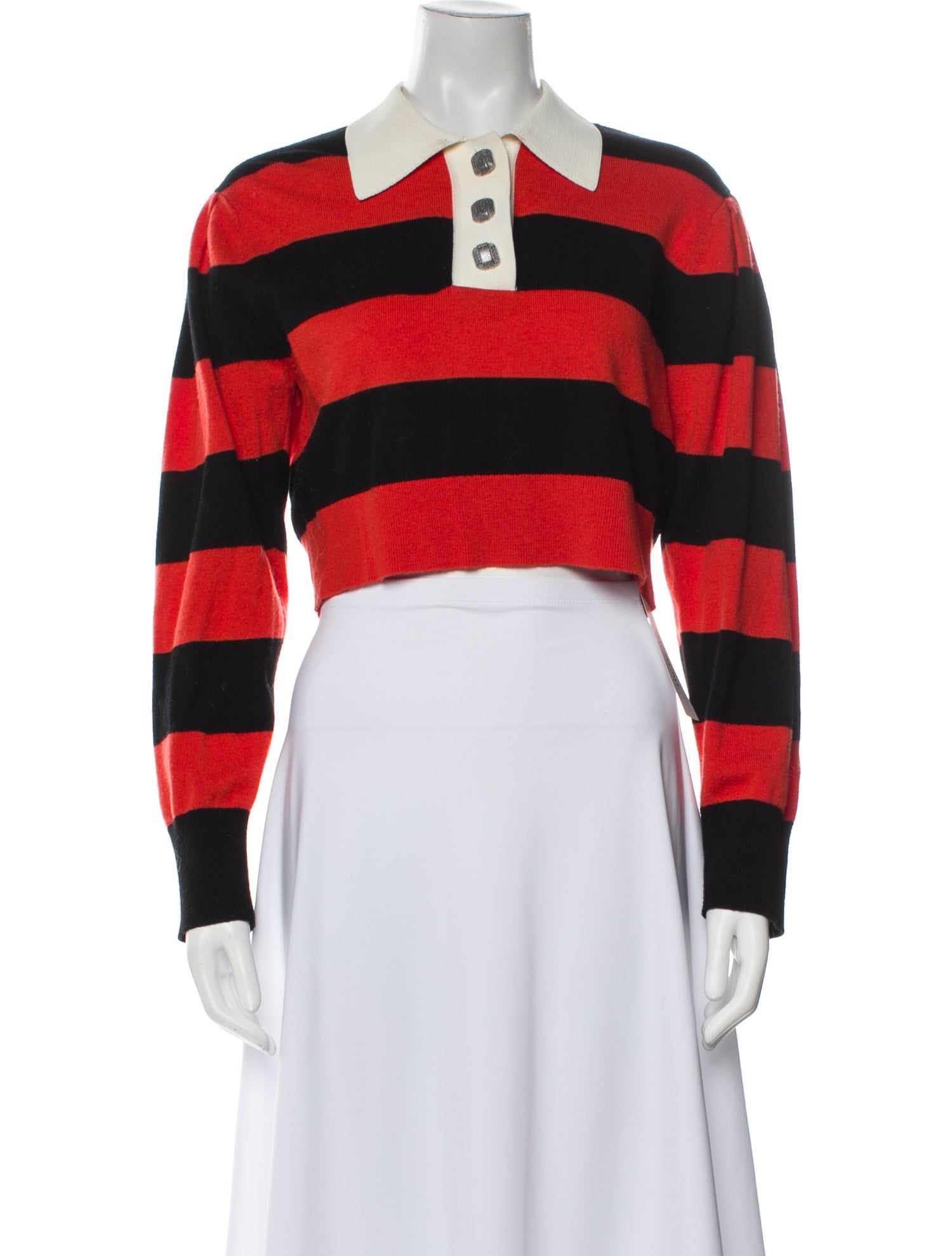 Sandro Wool Striped Crop Top