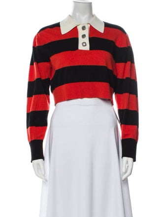 Sandro Wool Striped Crop Top