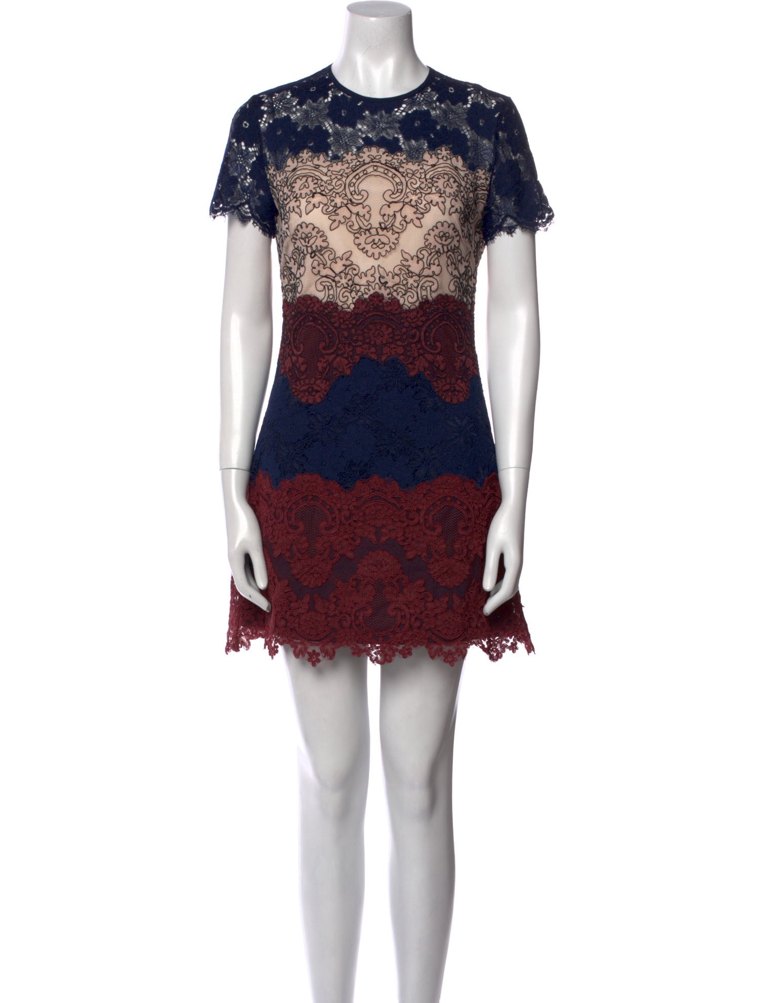 Sandro Lace Pattern Mini Dress