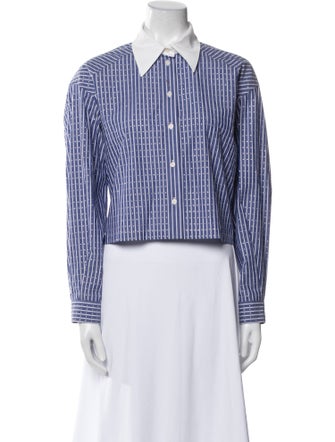 Sandro Striped Long Sleeve Button-Up Top