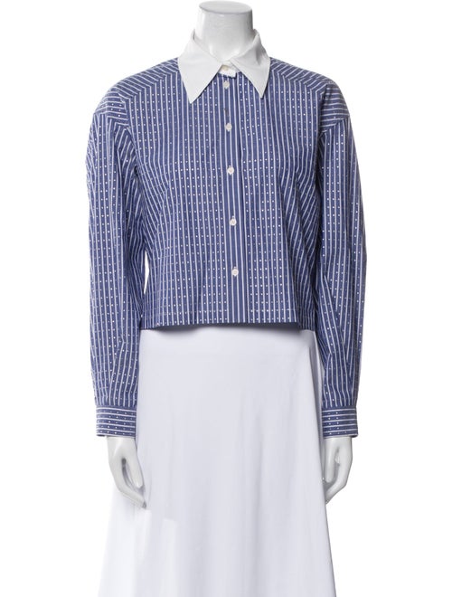 Sandro Striped Long Sleeve Button-Up Top