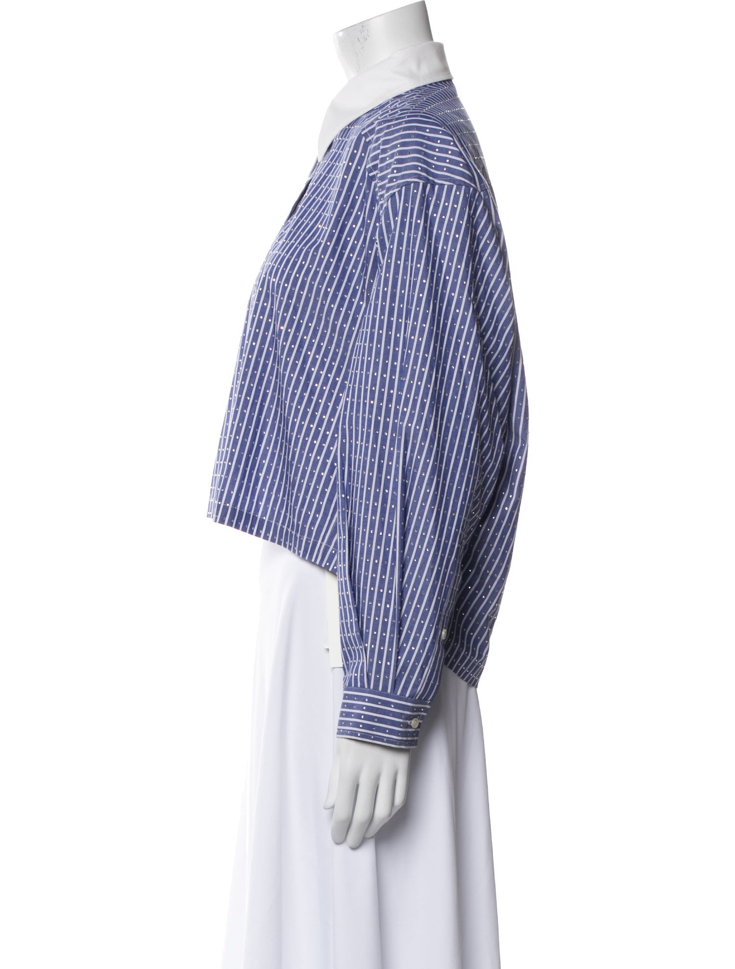 Sandro Striped Long Sleeve Button-Up Top