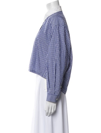 Sandro Striped Long Sleeve Button-Up Top