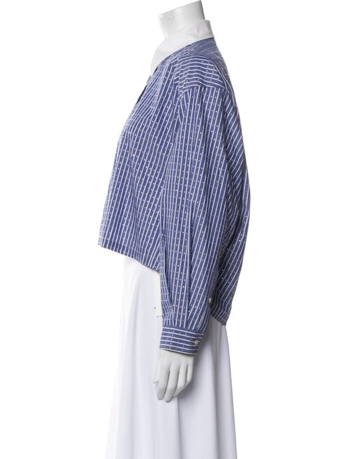 Sandro Striped Long Sleeve Button-Up Top