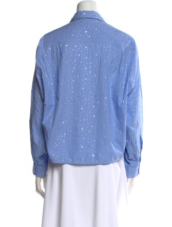 Sandro Striped Long Sleeve Crop Top