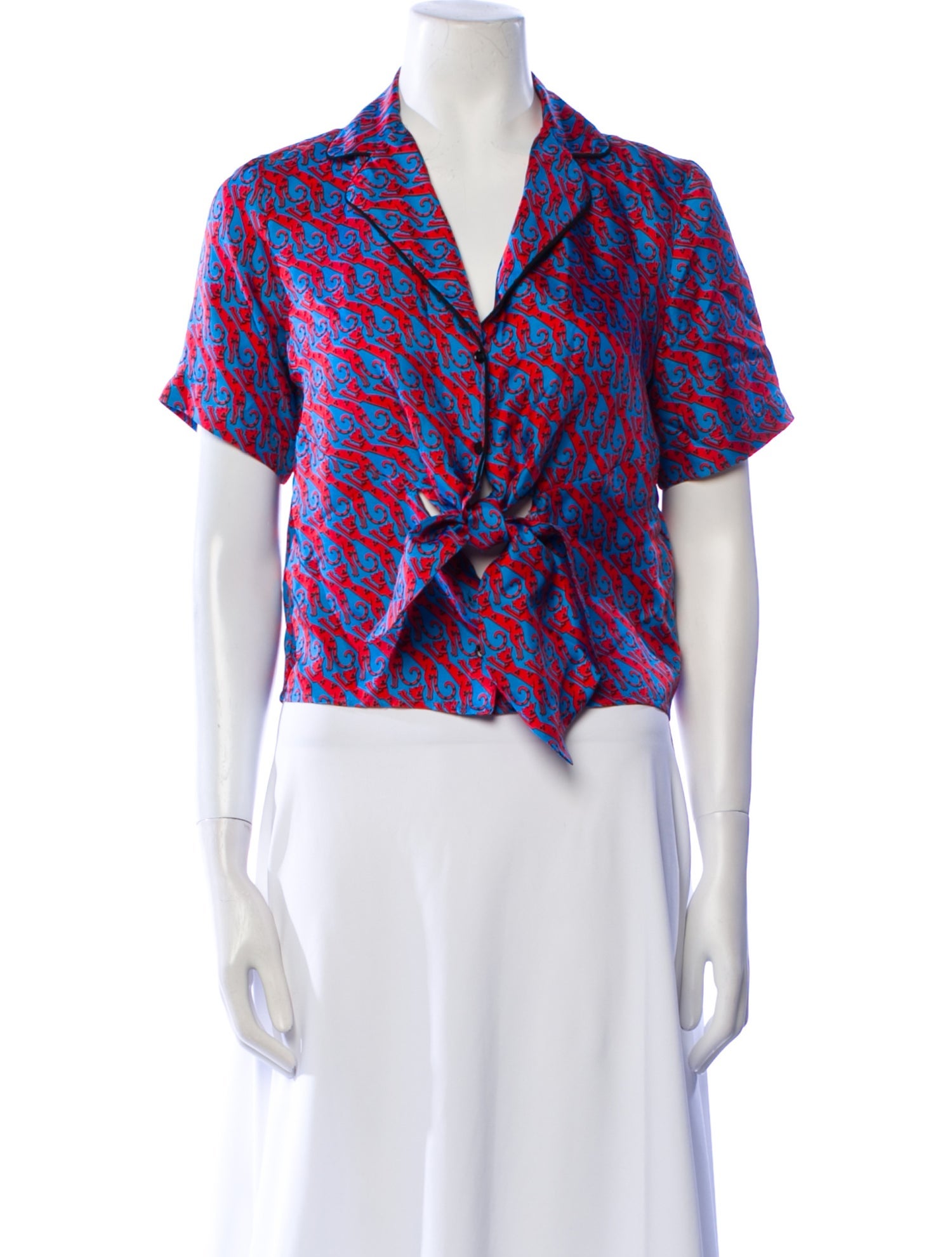 Sandro Silk Floral Print Crop Top