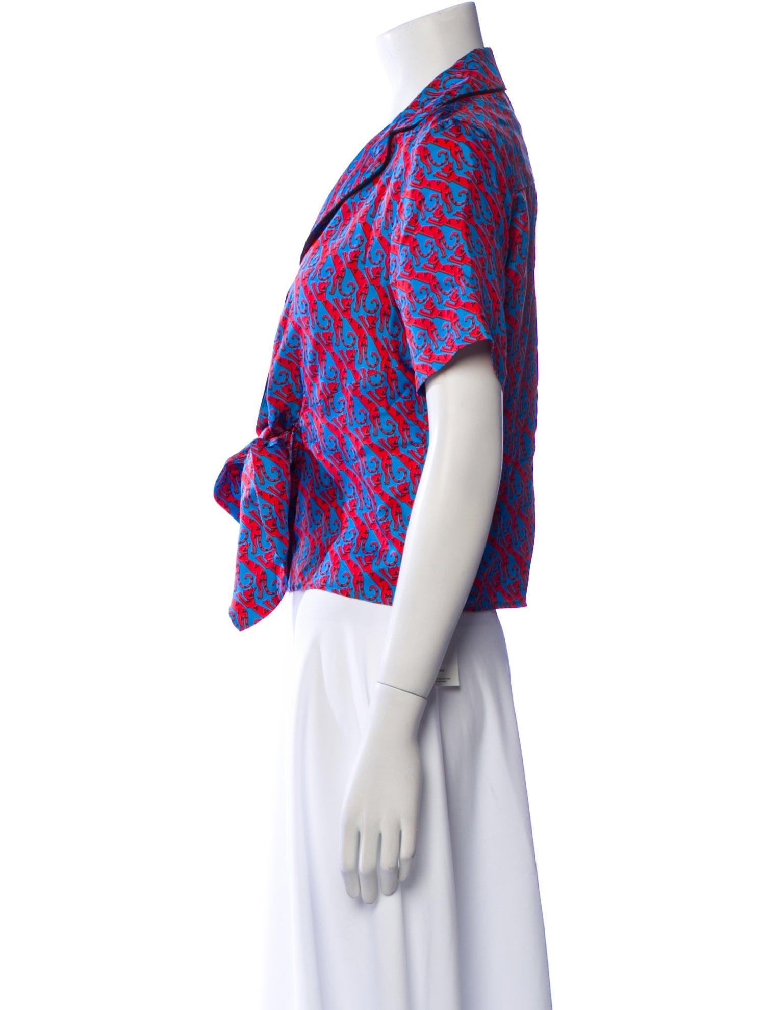 Sandro Silk Floral Print Crop Top