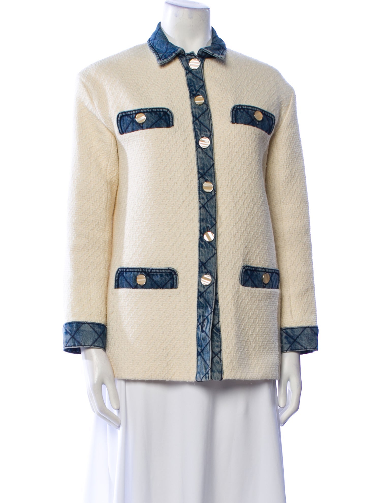 Sandro Wool Tweed Pattern Jacket