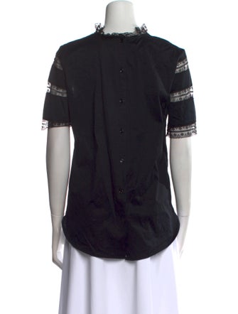 Sandro Mock Neck Short Sleeve Blouse