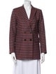 Sandro Wool Plaid Print Blazer