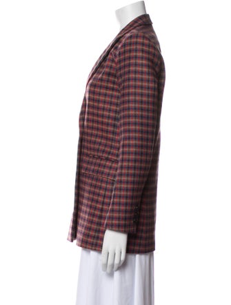 Sandro Wool Plaid Print Blazer