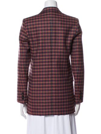 Sandro Wool Plaid Print Blazer