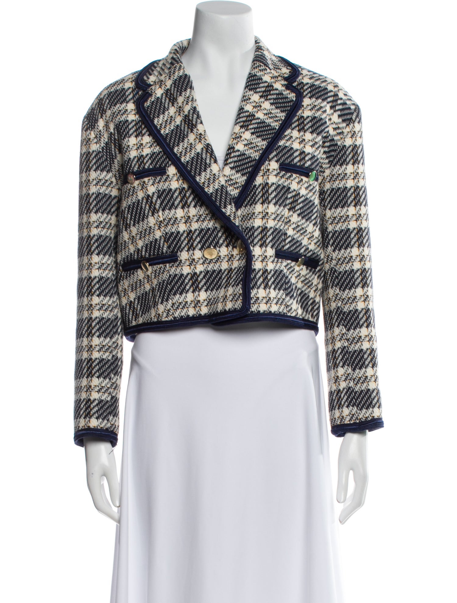 Sandro Plaid Print Blazer