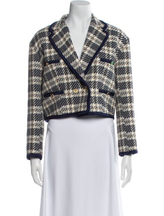Sandro Plaid Print Blazer