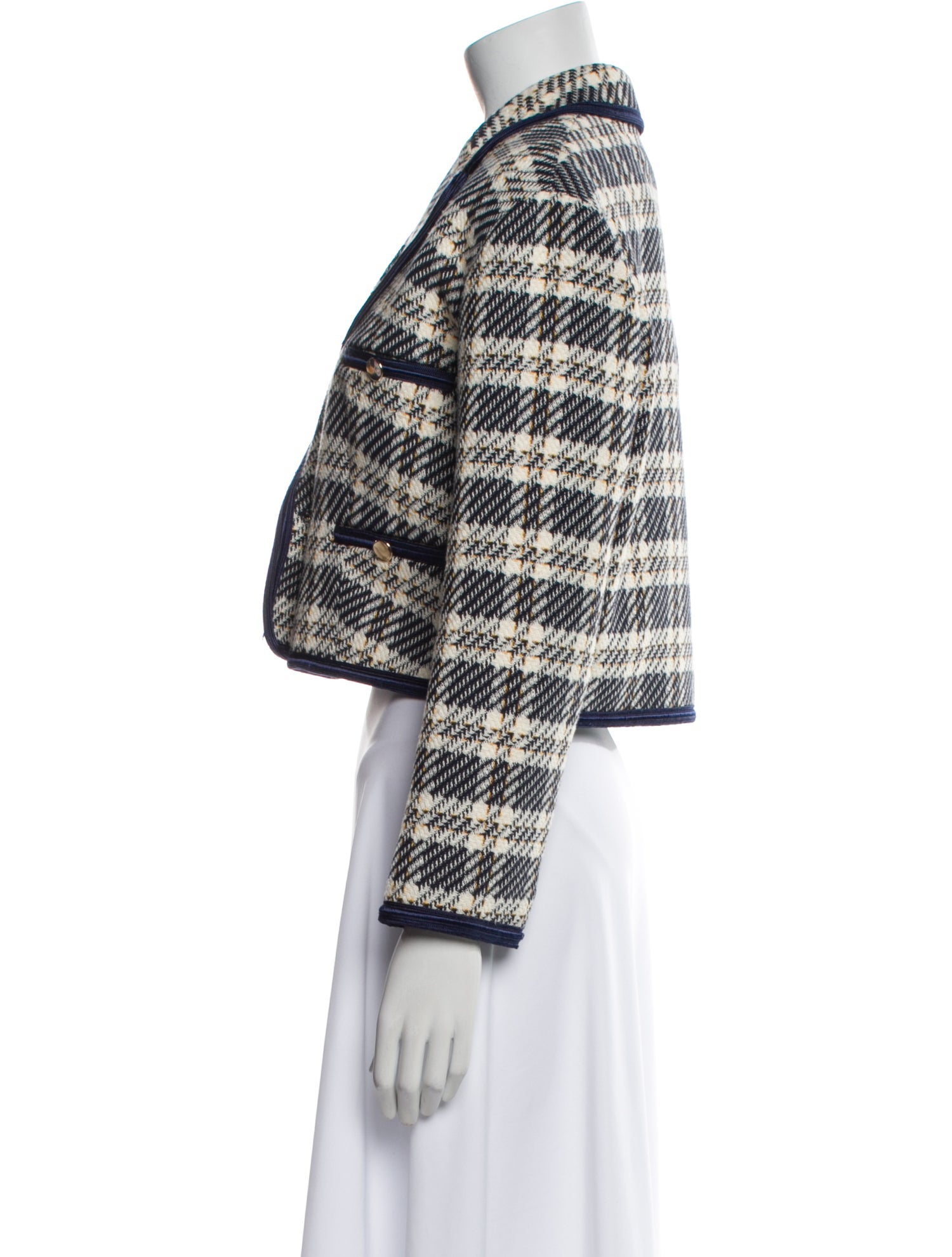 Sandro Plaid Print Blazer