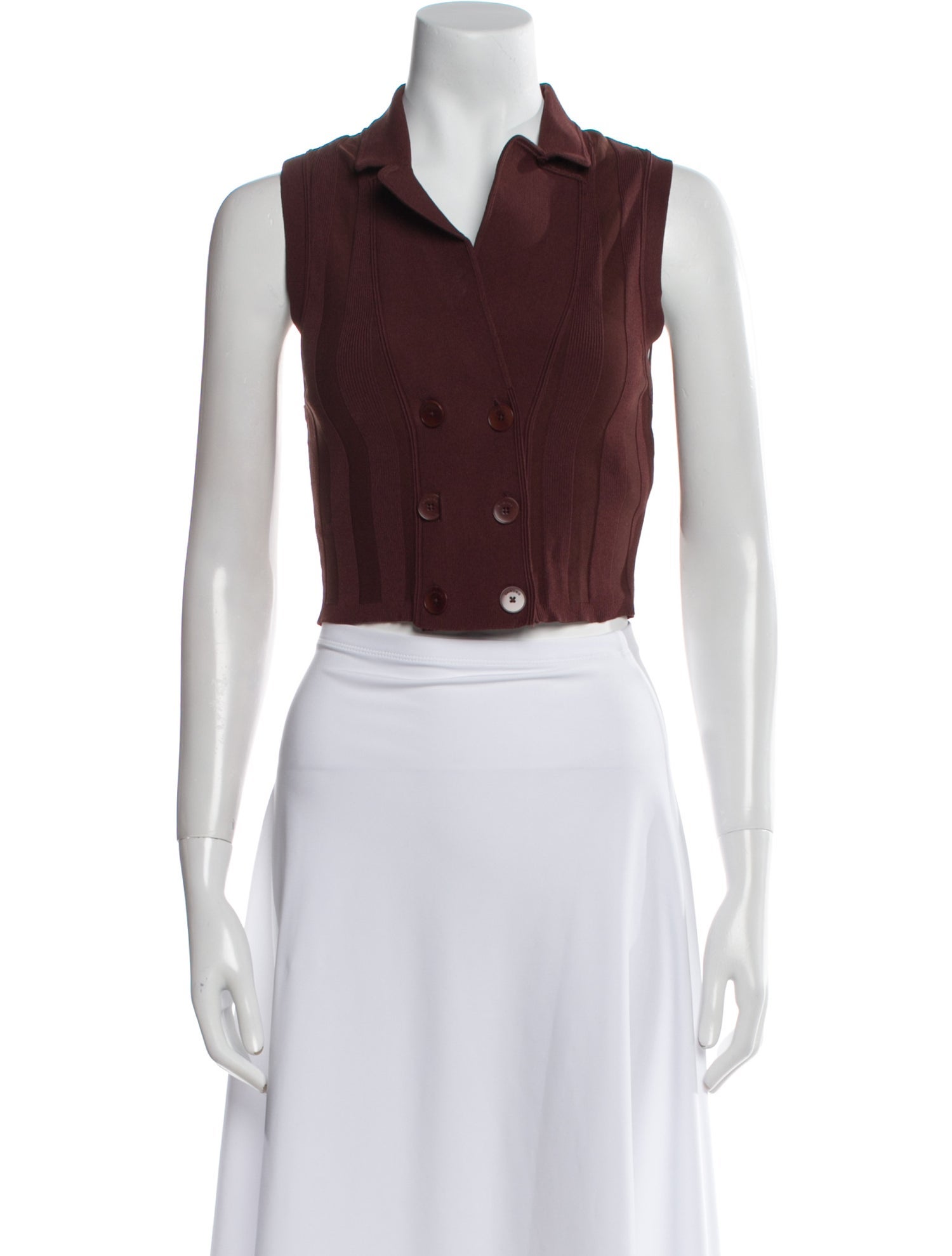 Sandro Mock Neck Sleeveless Crop Top