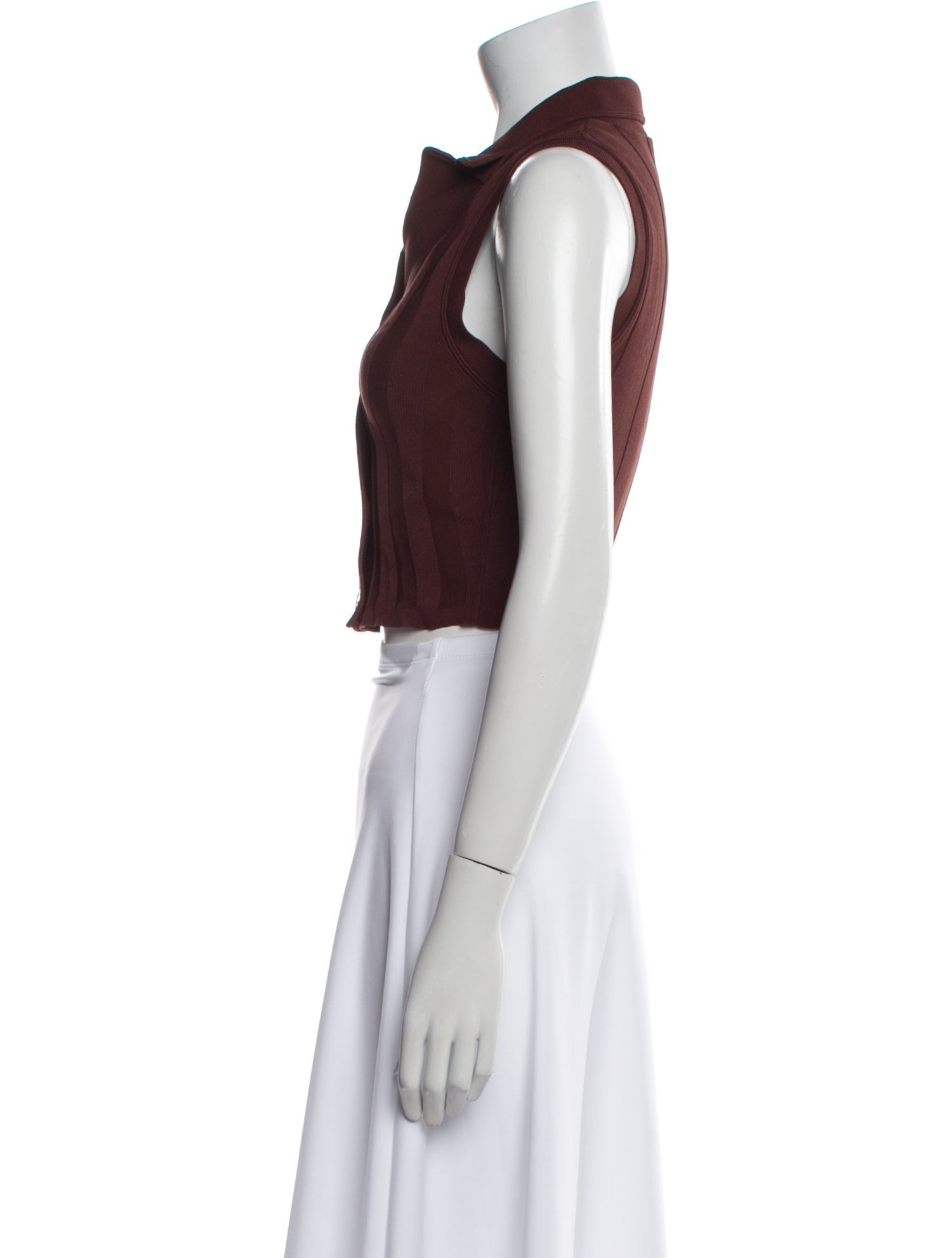 Sandro Mock Neck Sleeveless Crop Top
