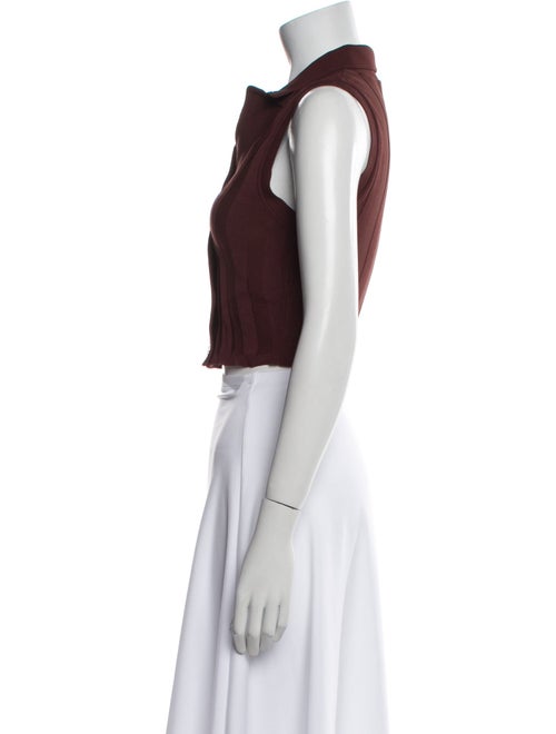 Sandro Mock Neck Sleeveless Crop Top