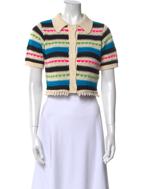 Sandro Striped Short Sleeve Crop Top