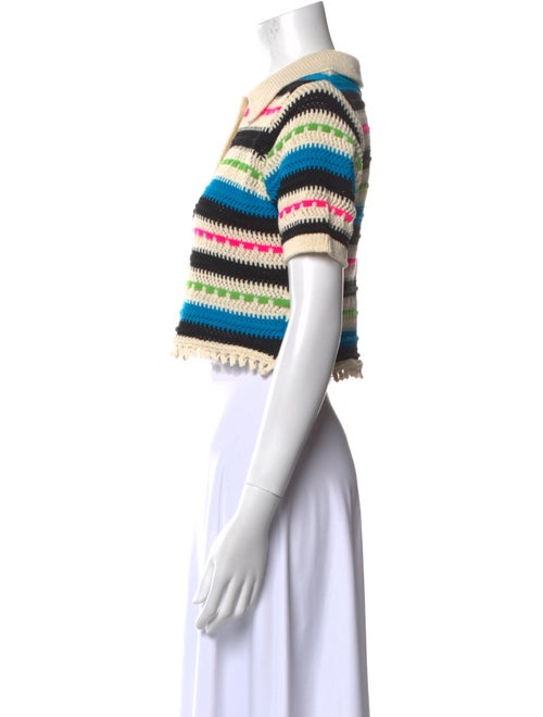 Sandro Striped Short Sleeve Crop Top