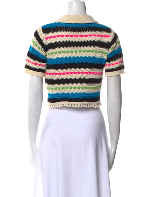 Sandro Striped Short Sleeve Crop Top