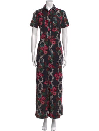 Sandro Floral Print Jumpsuit