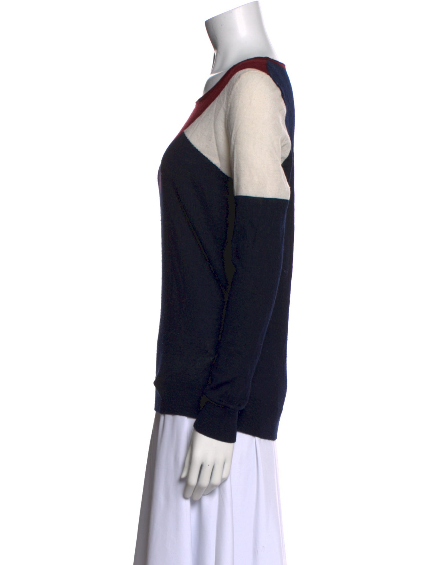 Sandro Merino Wool Colorblock Pattern Sweater