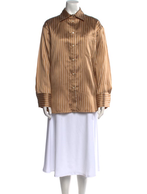 Sandro Striped Long Sleeve Button-Up Top