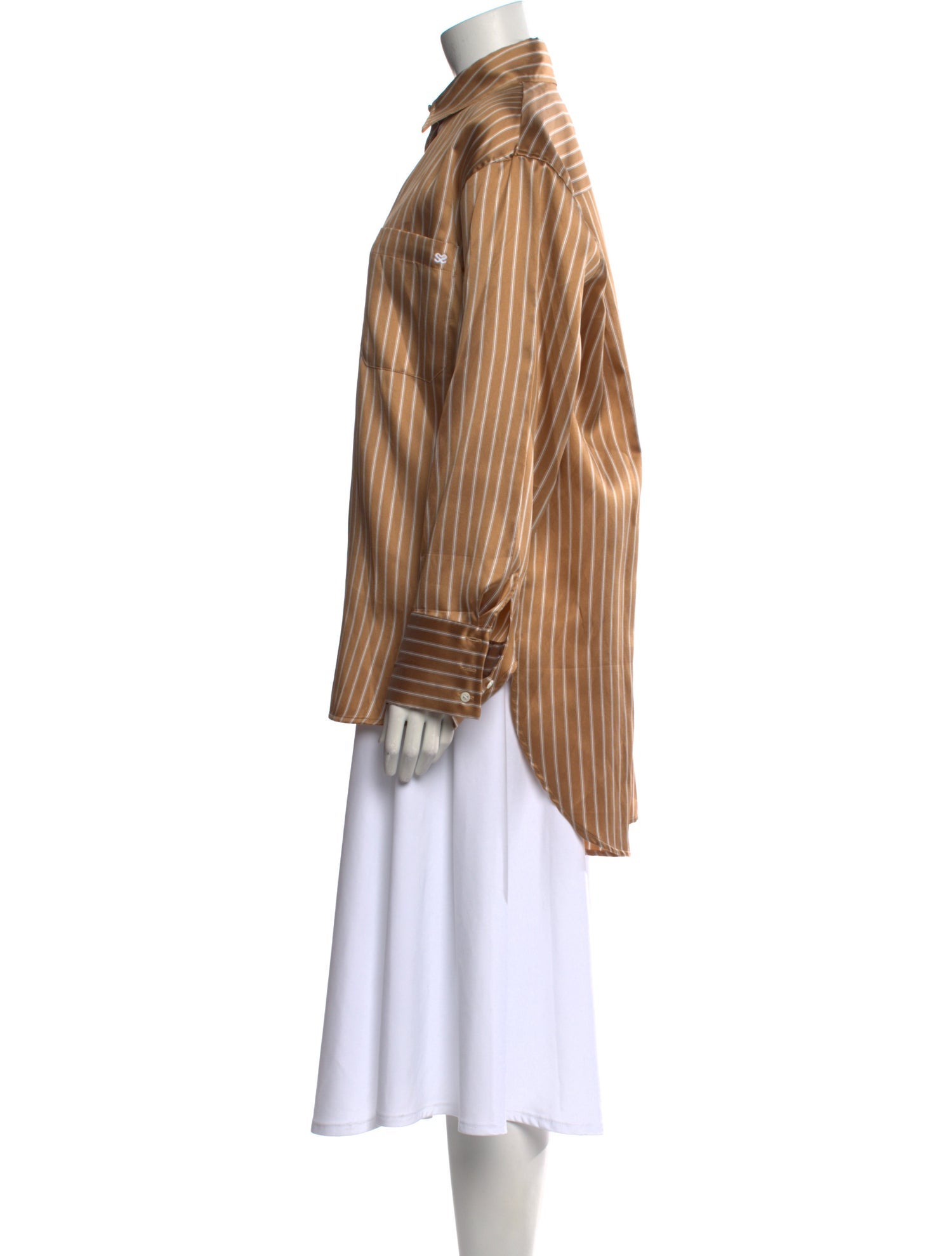 Sandro Striped Long Sleeve Button-Up Top