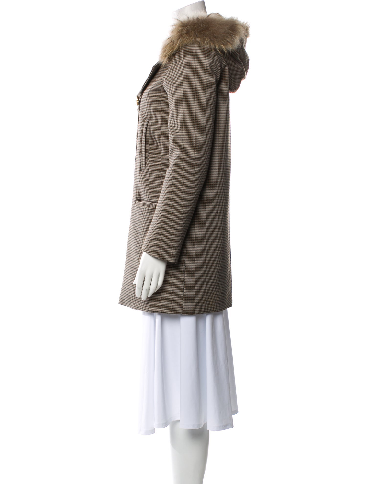 Sandro Plaid Print Coat