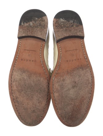 Sandro Embossed Leather Chain-Link Accents Loafers