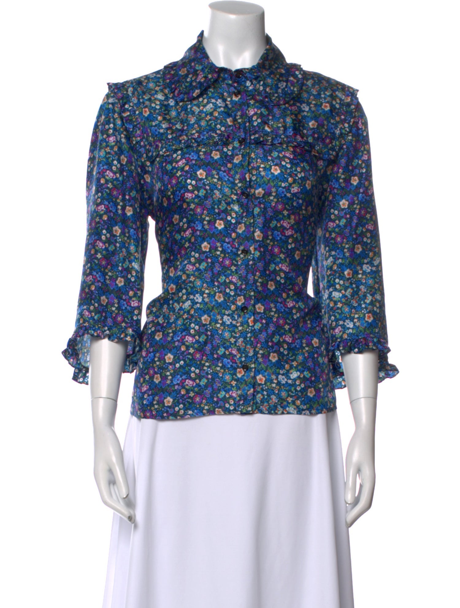 Sandro Silk Floral Print Blouse