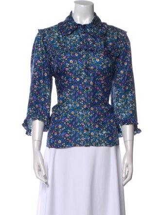 Sandro Silk Floral Print Blouse