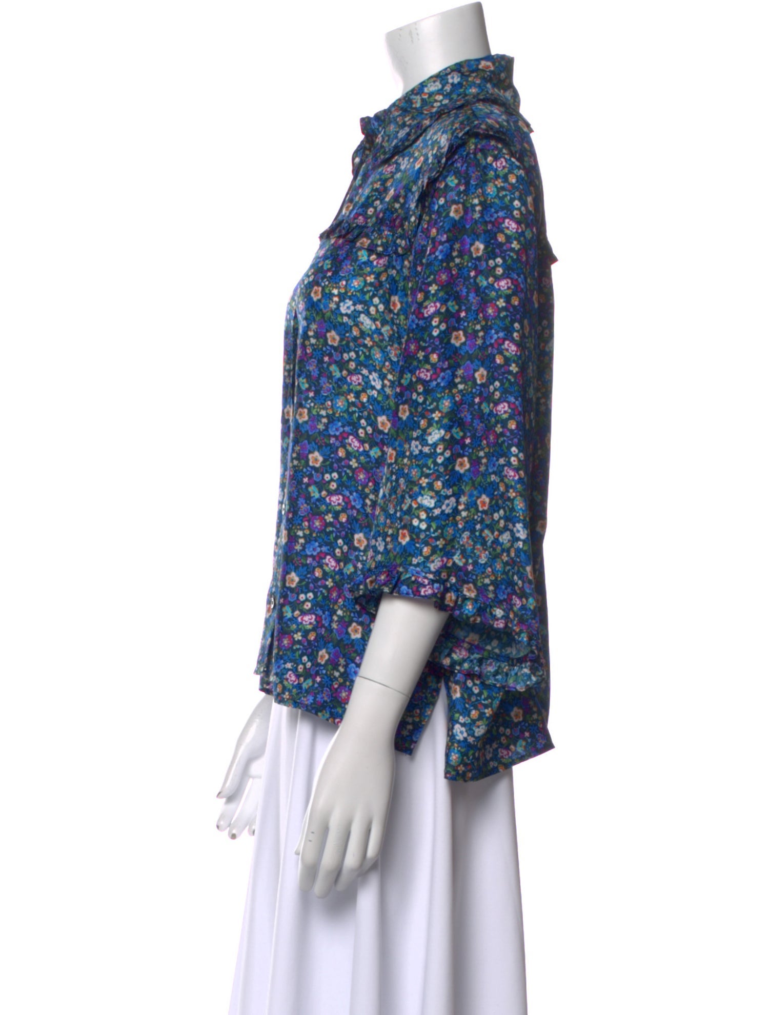 Sandro Silk Floral Print Blouse