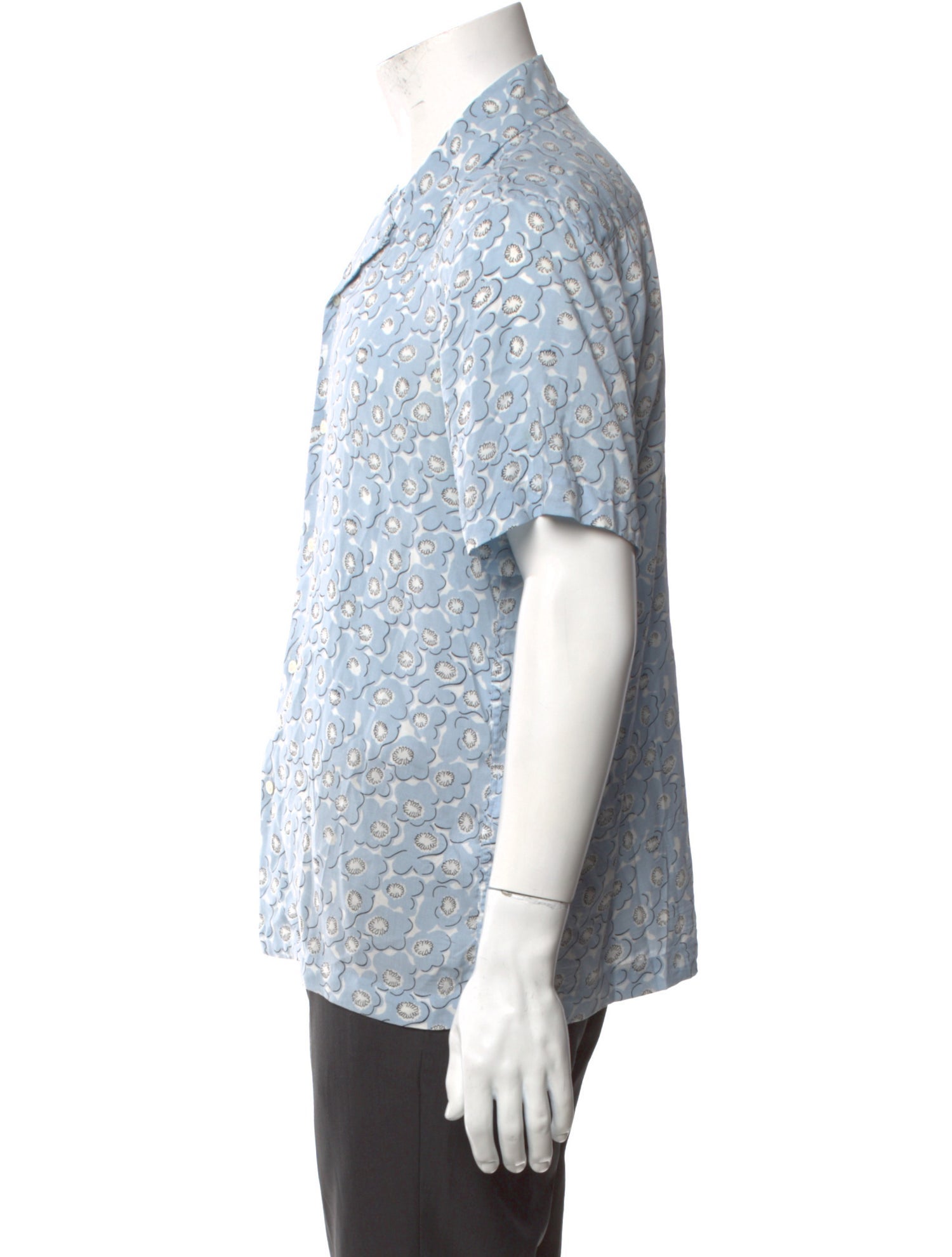 Sandro Floral Print Short Sleeve Shirt