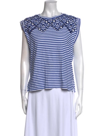 Sandro Striped Scoop Neck Top