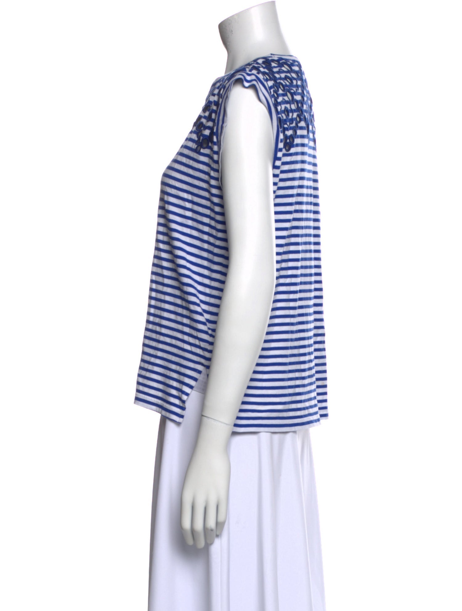 Sandro Striped Scoop Neck Top