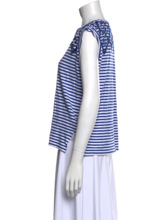Sandro Striped Scoop Neck Top