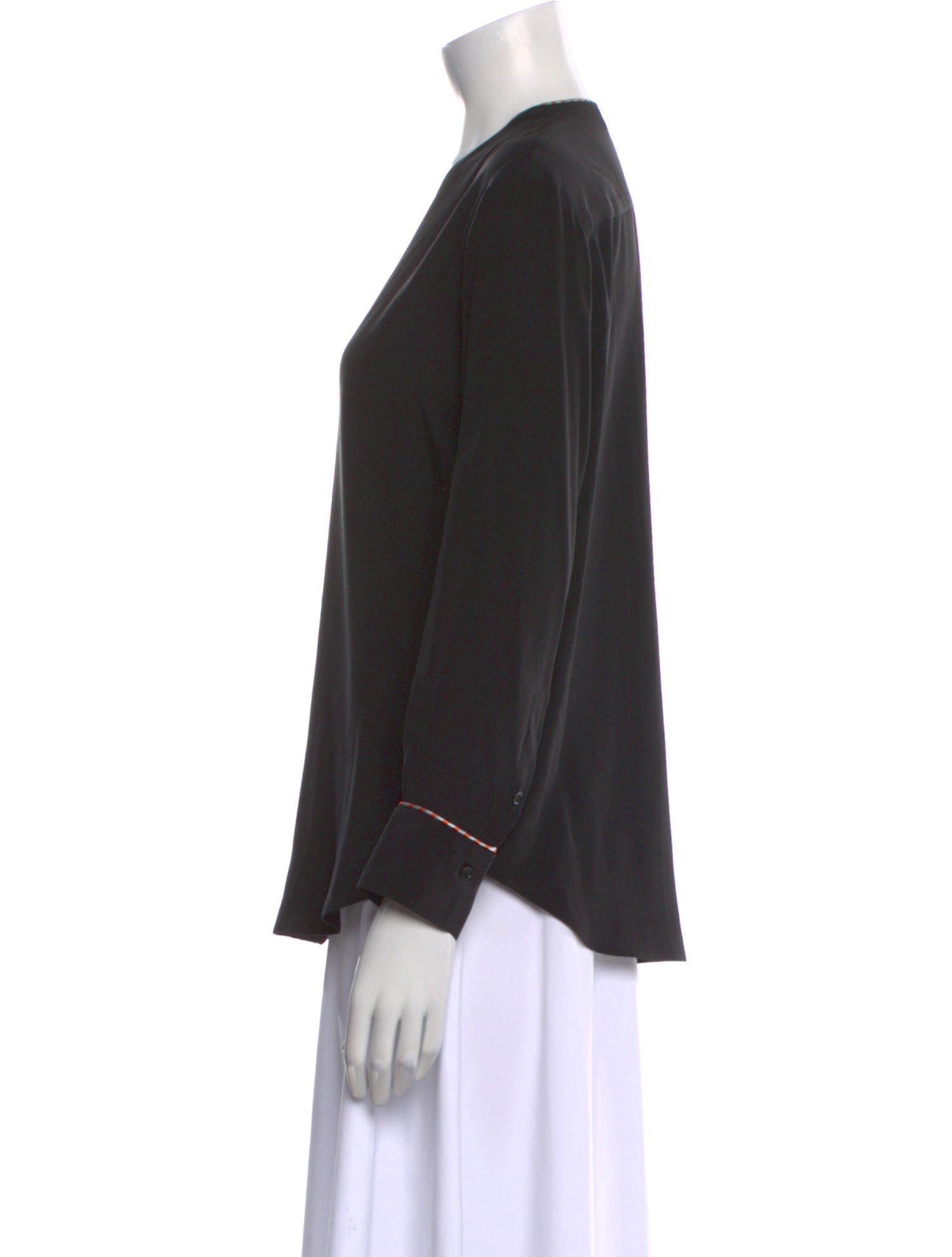 Sandro Silk V-Neck Button-Up Top