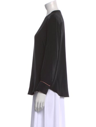 Sandro Silk V-Neck Button-Up Top