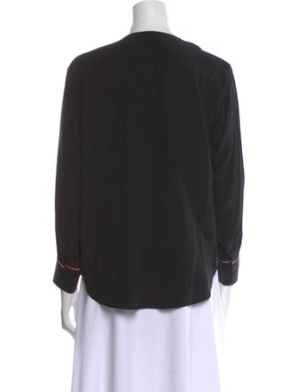 Sandro Silk V-Neck Button-Up Top