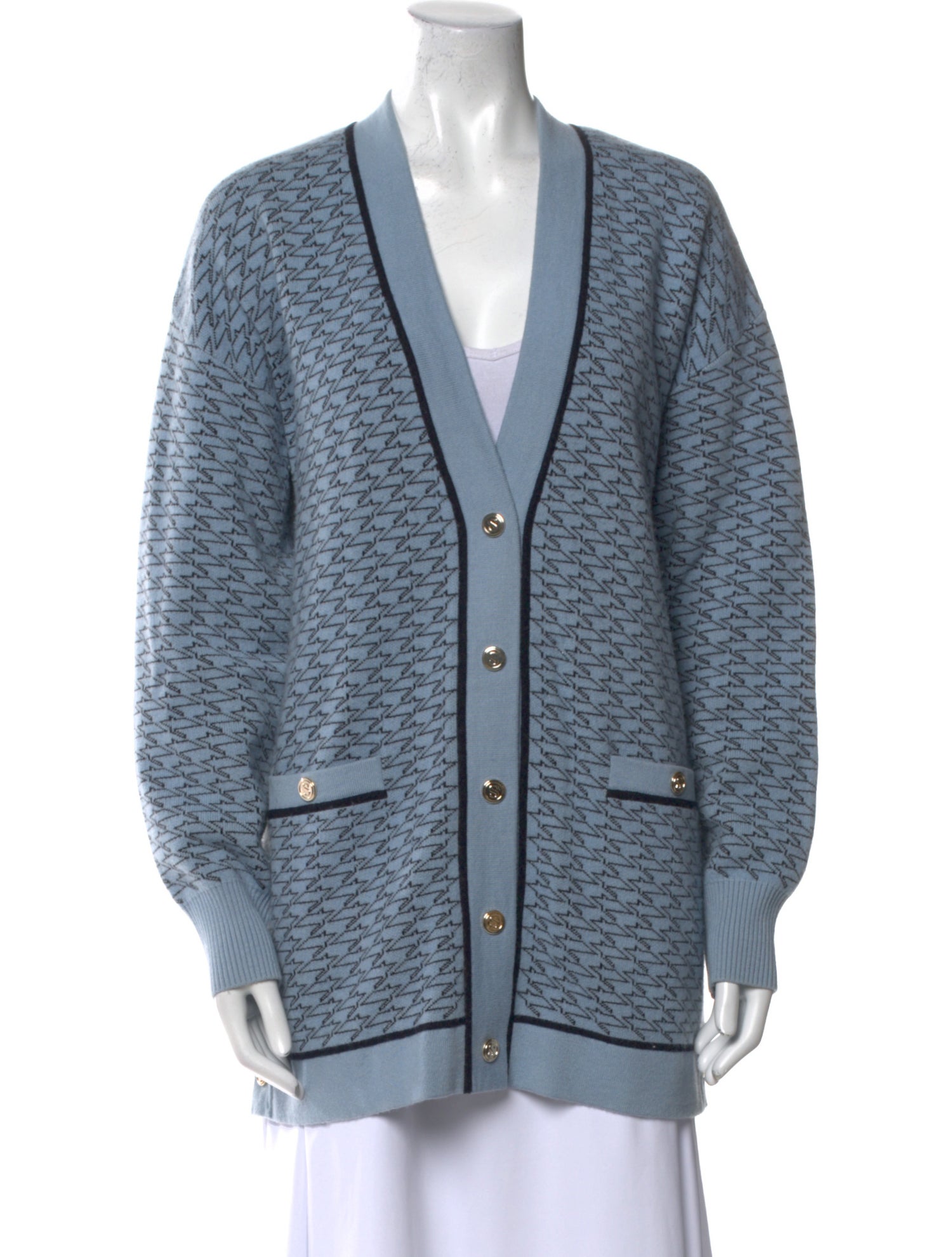 Sandro Printed V-Neck Sweater