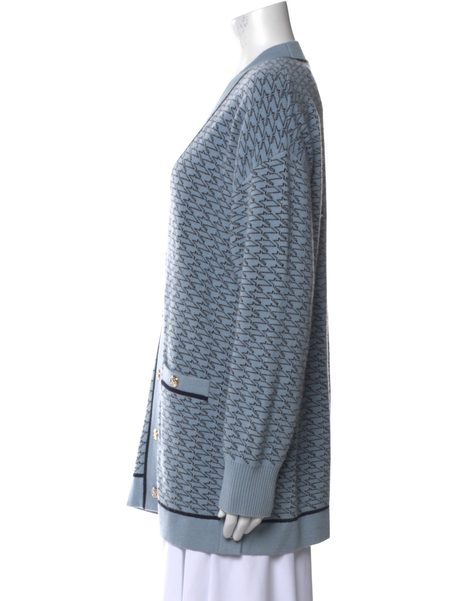 Sandro Printed V-Neck Sweater